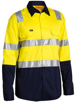 Bisley Taped Hi Vis Cool Lightweight Shirt With Shoulder Tape-(BS6432T)