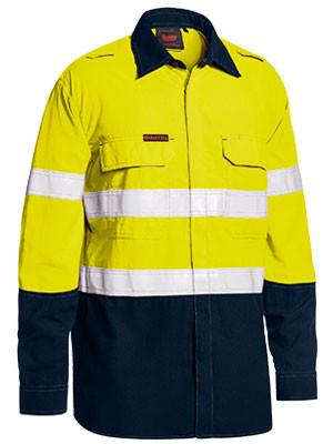 Bisley Tencate Tecasafe Taped Two Tone Hi Vis FR Lightweight Vented Shirt-(BS8237T)