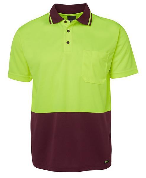 JB's Adults Hi Vis  Non Cuff Traditional Polo (6HVNC)