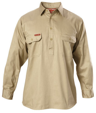 Hard Yakka Cotton Drill Closed Front Shirt Long Sleeve (Y07530)