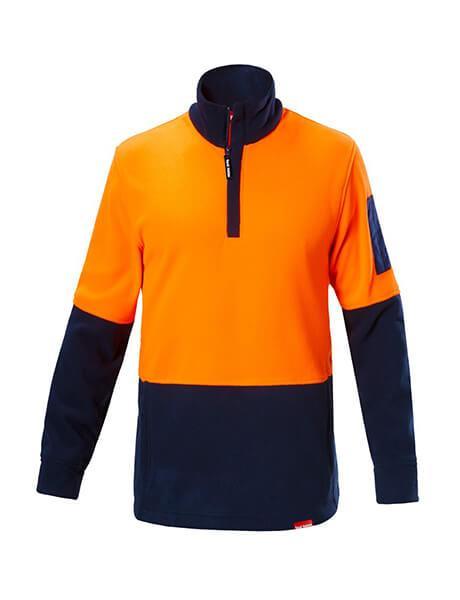 Hard Yakka Hi Vis 2Tone 1/4 Zip Brushed Fleece Jumper (Y19330)