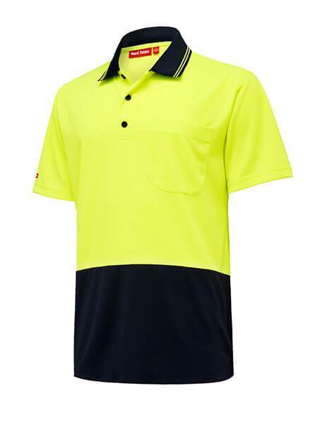 Hard Yakka Hi Vis 2 Tone S/Sl Micro Mesh Polo (Y19605)