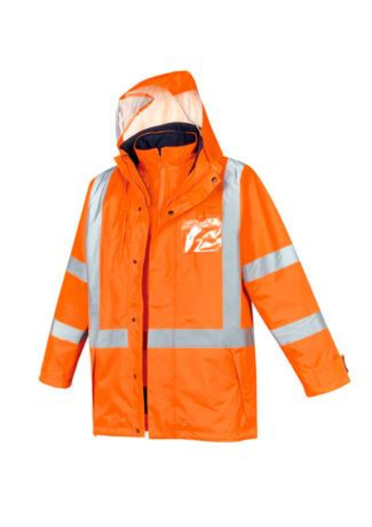 Syzmik Mens Hi Vis X Back Taped 4 In 1 Waterproof Jacket (ZJ616)