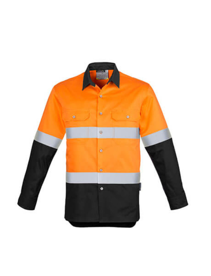 Syzmik Mens Hi Vis Spliced Industrial Shirt - Hoop Taped (ZW123)