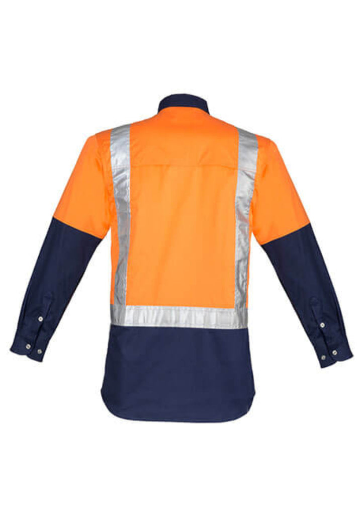 Syzmik Mens Hi Vis Spliced Industrial Shirt - Shoulder Taped (ZW124)