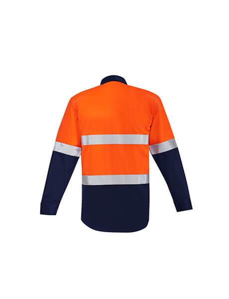 Syzmik Mens Orange Flame Hrc 2 Hoop Taped Open Front Spliced Shirt (ZW140)