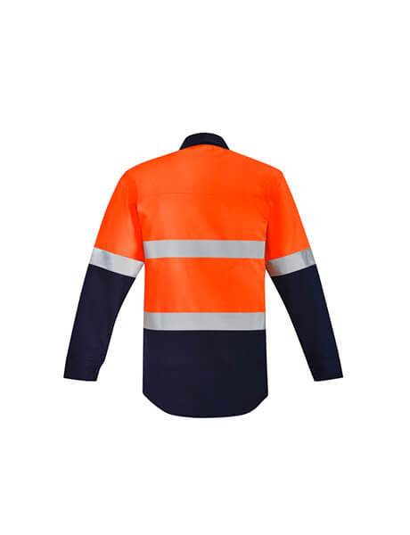 Syzmik Mens Orange Flame Hrc 2 Hoop Taped Closed Front Spliced Shirt (ZW143)