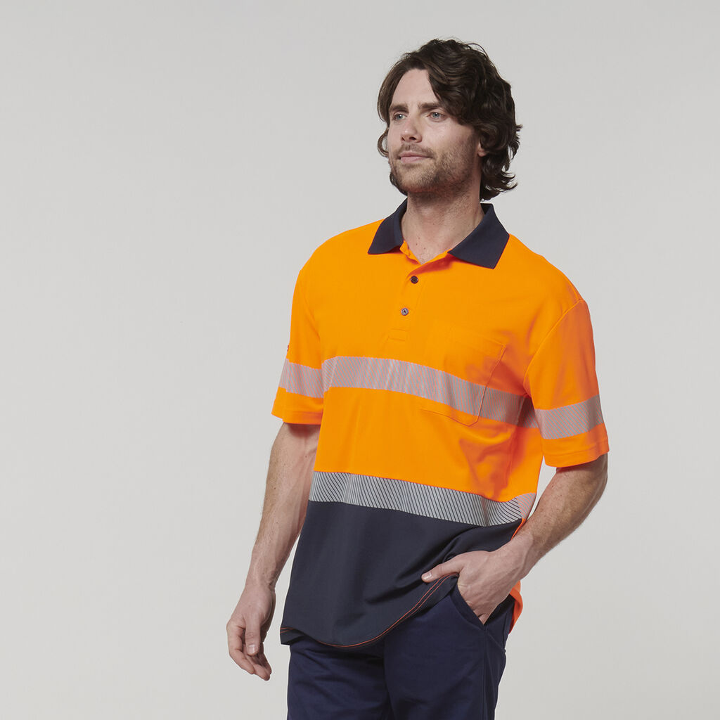 Hard Yakka Men's Short Sleeve Hi Vis Taped Polo (Y19618)