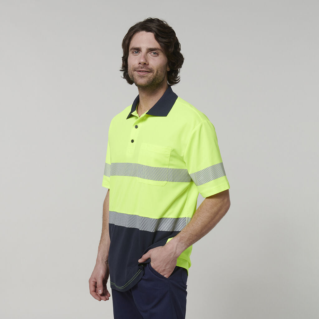 Hard Yakka Men's Short Sleeve Hi Vis Taped Polo (Y19618)