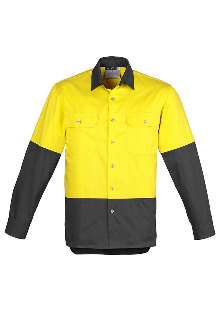 Syzmik Mens Hi Vis Spliced Industrial Shirt (ZW122)